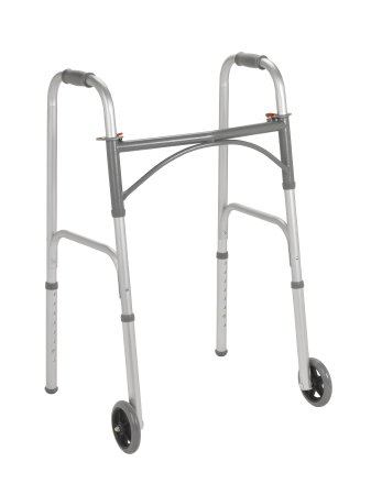 Drive Medical Folding Walker Adjustable Height Steel Frame 350 lbs. Weight Capacity 25 to 32 Inch Height - Case of 4 - 10247-4-CS