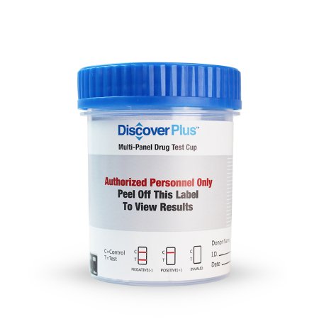 American Screening Corp Drugs of Abuse Test Kit Discover Plus™ AMP, BAR, BZO, COC, mAMP/MET, MDMA, MTD, OPI300, OXY, PCP, TCA, THC 25 Tests CLIA Waived - Case of 25 - DISP-CUP-9124N-CS