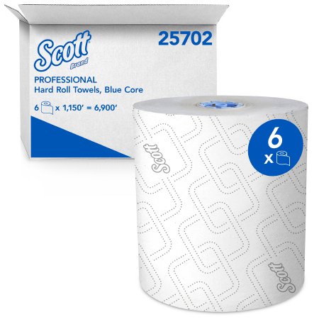Kimberly Clark Paper Towel Scott® MOD Blue Hardwound Roll 7-1/2 Inch X 1150 Foot - Case of 6 - 25702-CS