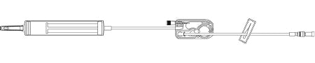 ICU Medical IV Pump Set PlumSet™ Pump 1 Port 10 Drops / mL Drip Rate With Filter 110 Inch Tubing - Case of 48 - 1421128-CS