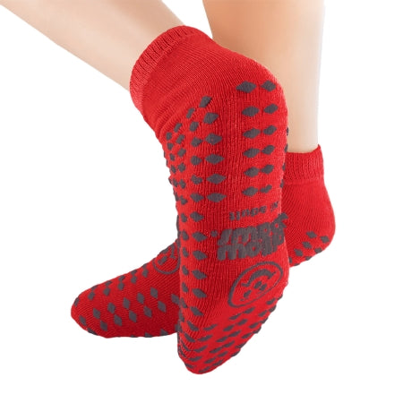 Principle Business Enterprises Slipper Socks Pillow Paws® Risk Alert® Terries™ Large Red Ankle High - Case of 48 - 3923-001-CS