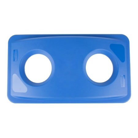RJ Schinner Co Recycle Bin Lid Slim Jim® 2.8 X 11.3 X 20.4 Inch, Blue, Plastic, Rectangular, Canopy, Snap-On - Case of 4 - FG269288BLUE-CS