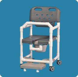 IPU Commode / Shower Chair Elite With Backrest 325 lbs. Weight Capacity - Each - ELT817 P FRLB R-EA