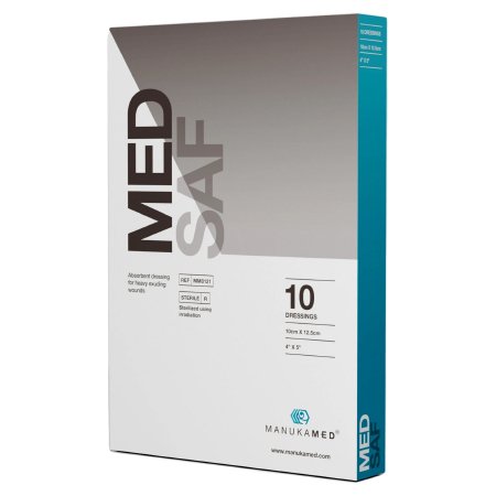 Manukamed Honey Impregnated Wound Dressing MedSaf Rectangle 4 X 5 Inch Sterile - Box of 10 - MM0121-BX