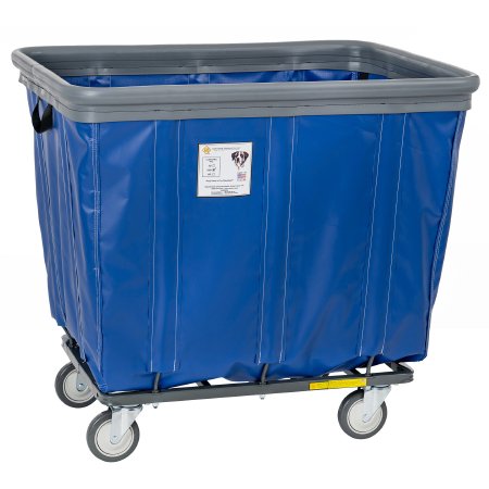 R & B Wire Products Basket Truck with Bumper 6 Bushel Capacity Tubular Steel / Vinyl 3 Inch Non-Marking Swivel Casters - Each - 406SOBC/BL-EA