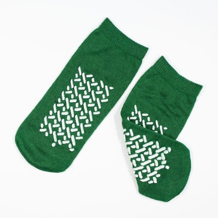 Dynarex Fall Management Slipper Socks Medium Green Above the Ankle - Case of 48 - 2191-CS