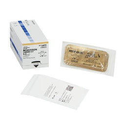 McKesson Absorbable Suture with Needle McKesson Chromic Gut P-13 3/8 Circle Precision Reverse Cutting Needle Size 5 - 0 - Box of 1 - S687G-BX