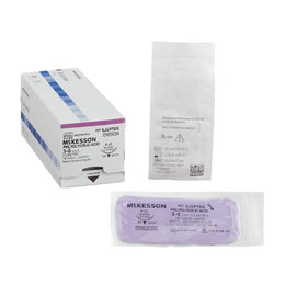 McKesson Absorbable Suture with Needle McKesson Polyglycolic Acid P-12 3/8 Circle Precision Reverse Cutting Needle Size 3 - 0 Braided - Box of 1 - SJ497GX-BX