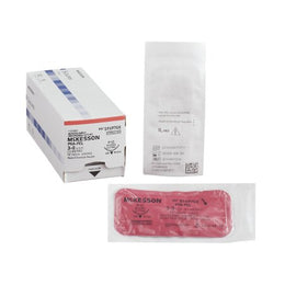 McKesson Absorbable Suture with Needle McKesson Polyglycolic Acid / PCL P-12 3/8 Circle Precision Reverse Cutting Needle Size 3 - 0 Monofilament - Box of 1 - SY497GX-BX