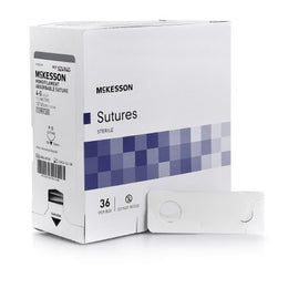 McKesson Absorbable Suture with Needle McKesson Monofilament P-13 3/8 Circle Precision Reverse Cutting Needle Size 4 - 0 Monofilament - Box of 1 - SZ494G-BX