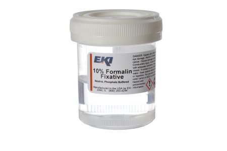 EK Industries Inc Prefilled Formalin Container 30 mL Fill in 60 mL (2 oz.) Screw Cap Warning Label / Patient Information NonSterile - Case of 1 - 24499-100X60ML-CS