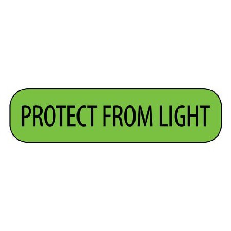 Precision Dynamics Pre-Printed Label MedVision® Advisory Label Green Paper PROTECT FROM LIGHT Black Caution 3/8 X 1-7/16 Inch - Roll of 1 - MV02FG8078-RL