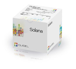 Quidel Respiratory Test Kit Solana® Influenza A+B Molecular Diagnostic Influenza A + B Nasal Swab / Nasopharyngeal Swab Sample 48 Tests CLIA Moderate Complexity - KT/1 - M300-KT