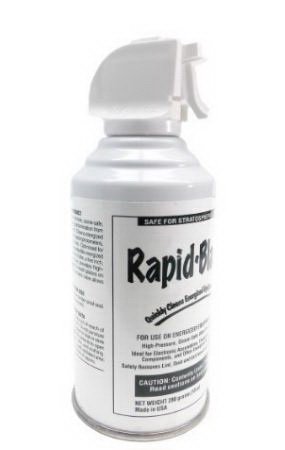 Azer Scientific Moisture-free Spray RapidBlast™ 10 oz. For Clearing Dust and Debris Off Laboratory Instruments, Computers, Keyboards and More - Case of 12 - RAP-BLST-CS