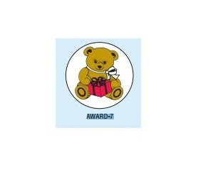 Shamrock Scientific 150 per Unit Teddy Bear Sticker - Roll of 1 - AWARD-7-RL