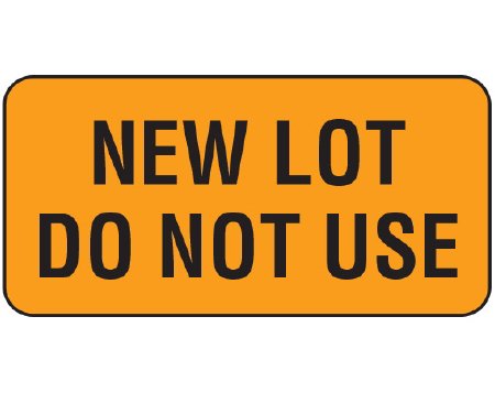 Shamrock Scientific Pre-Printed Label Shamrock Advisory Label Orange New Lot Do Not Use 3/4 X 1-1/2 Inch - Roll of 1 - UPCR-3007-RL