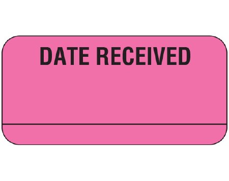 Shamrock Scientific Pre-Printed / Write On Label Shamrock Advisory Label Pink Vac DATE RECEIVED / _____ Black Quality Control Label 3/4 X 1-1/2 Inch - Roll of 1 - UPCR-3014-RL