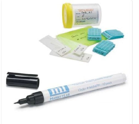 Market Lab Inc Permanent Marker Moist Mark Plus™ Black Ink Cap - Pack of 10 - 0479-PK