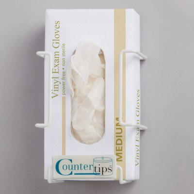 Dukal Glove Box Holder Countertips™ Horizontal or Vertical Mounted 1-Box Capacity White 4.3 X 5.9 X 7.7 Inch Coated Wire - Box of 1 - 4065-BX