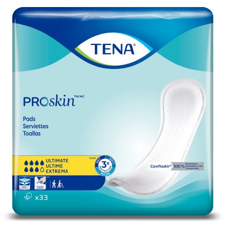 Essity HMS North America Inc Bladder Control Pad TENA ProSkin™ Ultimate 16 Inch Length Heavy Absorbency Dry-Fast Core™ One Size Fits Most - Case of 99 - 47709-CS