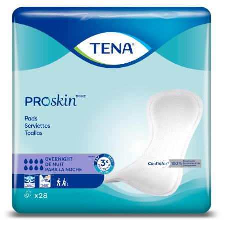 Essity HMS North America Inc Bladder Control Pad TENA ProSkin™ Overnight 16 Inch Length Heavy Absorbency Dry-Fast Core™ One Size Fits Most - Bag of 28 - 47809-BG