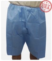 HPK Industries Exam Shorts 4X-Large Blue SMS Adult Disposable - Case of 50 - 7555 4XL-CS