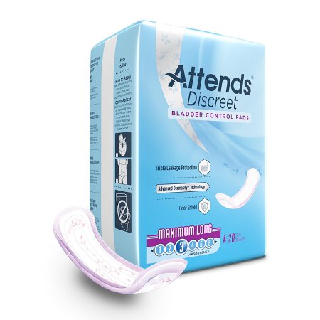 Attends Healthcare Products Bladder Control Pad Attends® Discreet 14-1/2 Inch Length Moderate Absorbency Polymer Core One Size Fits Most - Case of 200 - ADPMAL-CS