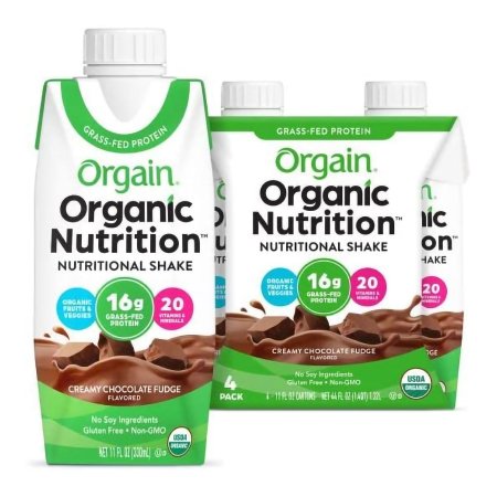 Orgain Inc Oral Supplement Orgain® Organic Nutritional Shake Creamy Chocolate Fudge Flavor Liquid 11 oz. Carton - Case of 12 - 860547000013-CS