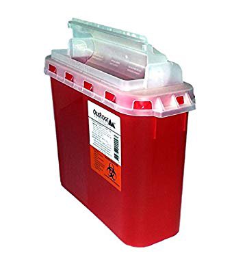 OakRidge Products Sharps Container OakRidge™ Translucent Red Base 10-3/20 H X 4.67 W X 12.09 L Inch Horizontal Entry 1.35 Gallon - Case of 20 - 0354-150B-CS