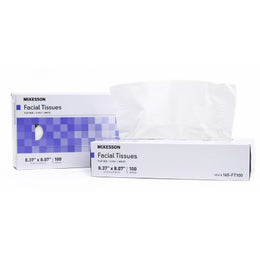 McKesson McKesson Facial Tissue White 8.37 X 8.07 Inch 100 Count - Case of 3000 - 165-FT100-CS