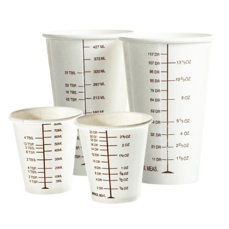Medline Graduated Barium Cup 16 oz. White Paper Disposable - Case of 1000 - NON05016BAR-CS