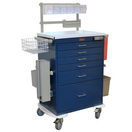 Harloff Anesthesia Cart 22 X 32 X 42.5 Inch Red (4)-3 Inch, (1)-6 Inch, (1)-12 Inch Drawer Configuration, 17 X 23 Inch Internal Drawer - Each - 7456E-EA