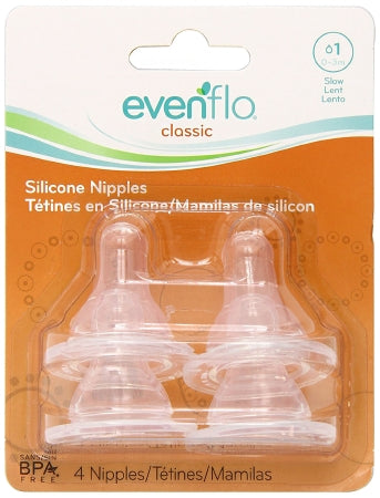 Evenflo Nipple Evenflo Classic Standard Neck Slow Flow Tip Ages 0 Months and Up - Case of 36 - 2114314C-CS