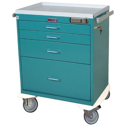 Harloff Anesthesia Cart 22 X 32 X 36.5 Inch Navy (2)-3 Inch, (1)-6 Inch, (1)-12 Inch Drawer Configuration, 17 X 23 Inch Internal Drawer - Each - 7350E-EA
