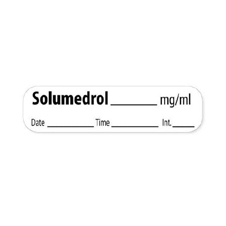 Precision Dynamics Drug Label MedVision® Anesthesia Label Solumedrol_mg/mL Date_Time_Int White 3/8 X 1-7/16 Inch - Roll of 1 - MV02SW0450-RL