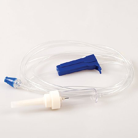 MedSource International Primary IV Administration Set MedSource Gravity 2 Ports 60 Drops / mL Drip Rate Without Filter 83 Inch Tubing - Case of 50 - MS-83160-CS