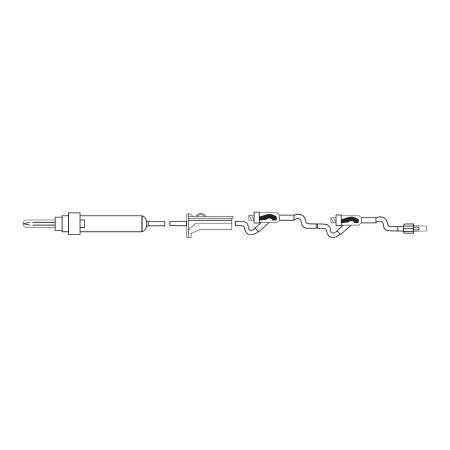 MedSource International Primary IV Administration Set MedSource Gravity 2 Ports 10 Drops / mL Drip Rate Without Filter 83 Inch Tubing - Case of 50 - MS-83210-CS