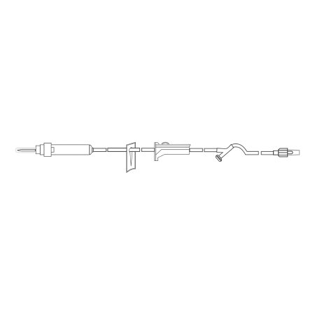 MedSource International Primary IV Administration Set MedSource Gravity 1 Port 15 Drops / mL Drip Rate Without Filter 72 Inch Tubing - Case of 50 - MS-83406-CS