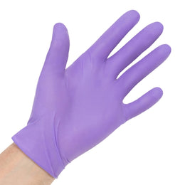 O&M Halyard Inc Exam Glove Purple Nitrile-Xtra™ Large Sterile Pair Nitrile Extended Cuff Length Textured Fingertips Purple Chemo Tested - Box of 50 - 14262-BX
