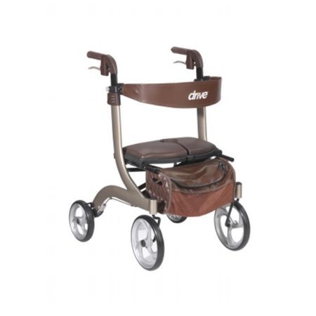 Drive Medical 4 Wheel Rollator drive™ Nitro DLX Champagne Adjustable Height / Lightweight / Folding Aluminum Frame - Each - RTL10266CH-HS-EA