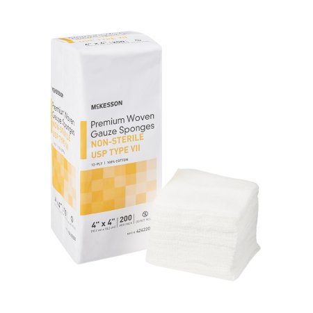 McKesson Gauze Sponge McKesson 4 X 4 Inch 200 per Pack NonSterile 12-Ply Square - Case of 2000 - 42422000-CS