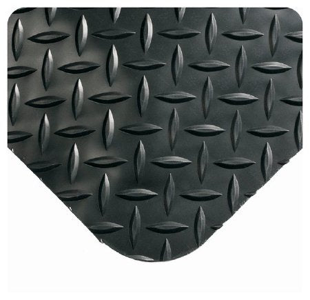 Fisher Scientific Anti-Fatigue Floor Mat Diamond-Plate SpongeCote® 3 X 5 Foot Black PVC / Nitrile Infused Sponge - Each - 17986126-EA