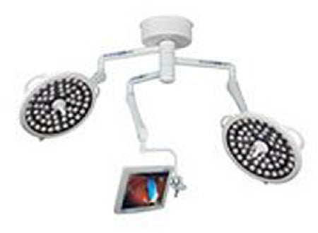 Symmetry Surgical Surgical Light System Two Dual Ceiling Mount / Monitor LED 240 Watt White - Each - XLDS-S23MA-EA
