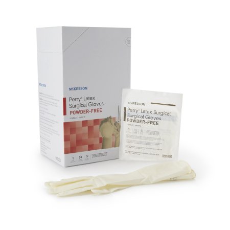 McKesson Surgical Glove McKesson Perry® Performance Plus Size 6.5 Sterile Latex Standard Cuff Length Smooth Cream Not Chemo Approved - Pair - 20-1065N-PR
