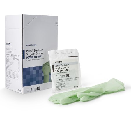 McKesson Surgical Glove McKesson Perry® Performance Plus Size 8 Sterile Polyisoprene Standard Cuff Length Smooth Green Chemo Tested - Case of 200 - 20-2080N-CS