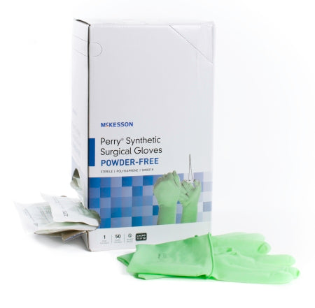 McKesson Surgical Glove McKesson Perry® Performance Plus Size 8.5 Sterile Polyisoprene Standard Cuff Length Smooth Green Chemo Tested - Box of 50 - 20-2085N-BX