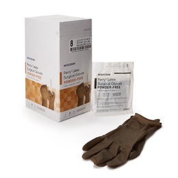 McKesson Surgical Glove McKesson Perry® Size 8 Sterile Latex Standard Cuff Length Smooth Brown Not Chemo Approved - Case of 200 - 20-1380N-CS