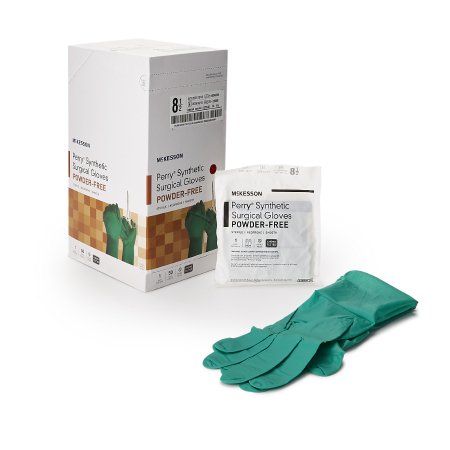 McKesson Surgical Glove McKesson Perry® Performance Plus Size 8.5 Sterile Polychloroprene Standard Cuff Length Smooth Dark Green Chemo Tested - Case of 200 - 20-2585N-CS