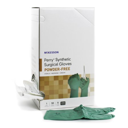 McKesson Surgical Glove McKesson Perry® Performance Plus Size 9 Sterile Polychloroprene Standard Cuff Length Smooth Dark Green Chemo Tested - Box of 50 - 20-2590N-BX