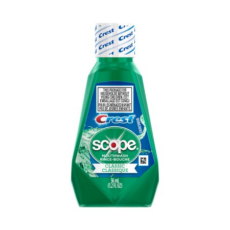 Procter & Gamble Mouthwash Crest® Scope® Classic 1.2 oz. Original Mint Flavor - Case of 180 - 10037000975066-CS